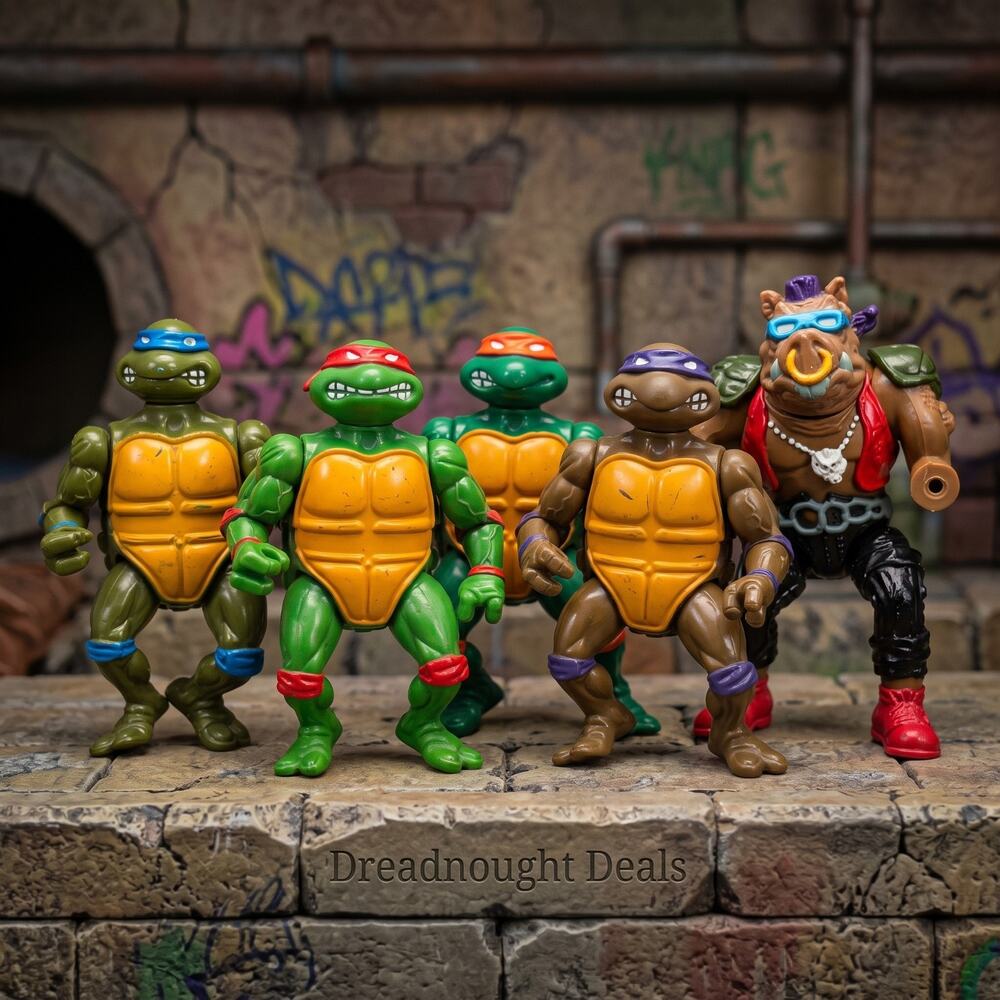 Vintage TMNT Action Figure Lot Bebop Raphael Shredder Playmates 1988 1991